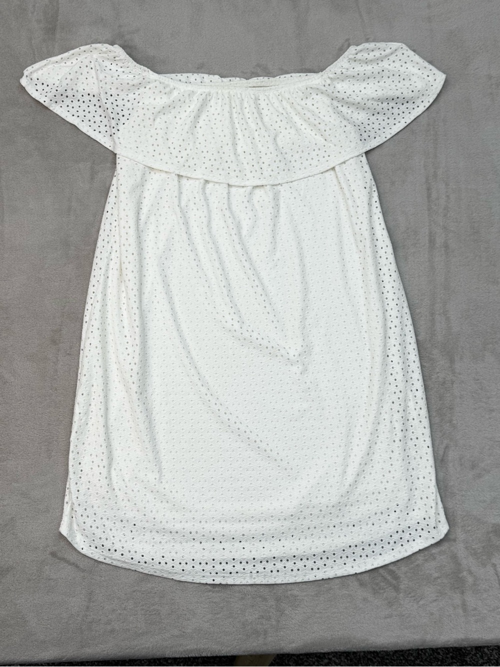 Maurices Women's Medium Off White Cream Mini Off Shoulder Dress Wedding Bridal